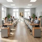 مكتب موظف شاسيه معدن | Des-MILANO