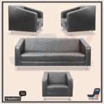 انتريه كنبه ٣ مقعد و ٢ فوتيه جلد | GL 508 Waiting Sofa