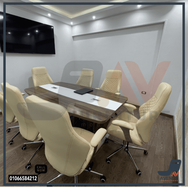 ترابيزة اجتماعات قشرة اكريلك مع بولي لاك