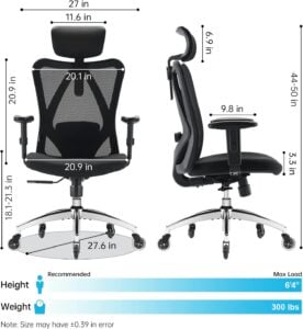 ⁦كرسي مكتبي شبك طبي - Medical Mesh Office Chair⁩ - الصورة ⁦3⁩