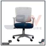 ⁦Reno Flex White Mesh Swivel Chair  | كرسي مكتب مدير  باللون الابيض من الشبك الطبي⁩ - الصورة ⁦3⁩