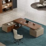 L Shaped Boss Table Design Modern Ceo Manager Office Desk Executive Wooden Office Table for Office Furniture