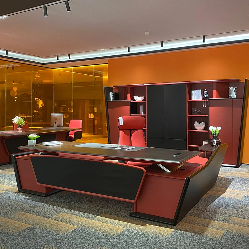 Office High End l Shape Executive Wooden Manager Desk CEO Office Desk Bureau De Travail Ufficio Muebles De Oficina Modernos