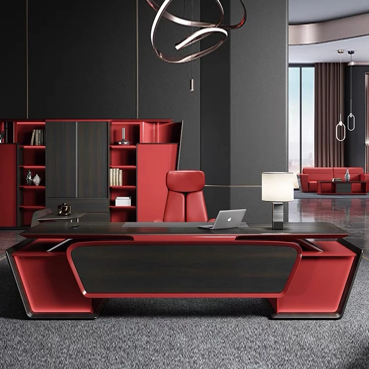 Office High End l Shape Executive Wooden Manager Desk CEO Office Desk Bureau De Travail Ufficio Muebles De Oficina Modernos