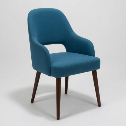 كرسي استقبال قماش أزرق بفتحة ظهر Cutout Blue - front