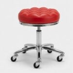 كرسي كاشير دائري أحمر هيدروليك Round Red Stool - front