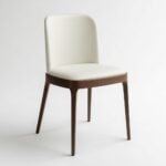 كرسي مطاعم وكافيهات جلد مودرن Ivory Slim - front