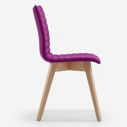 كرسي انتظار قماش أرجل خشب Plum Nordic - side
