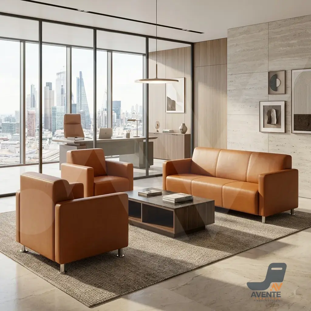 sof-hc-101-01-lifestyle طقم أنتريه لوتشينزو في مكتب مينيمال نظيف